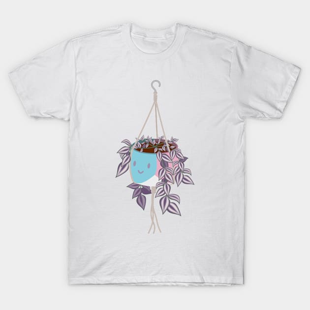 tradscantia plant in trans pride masc pot T-Shirt by meldra